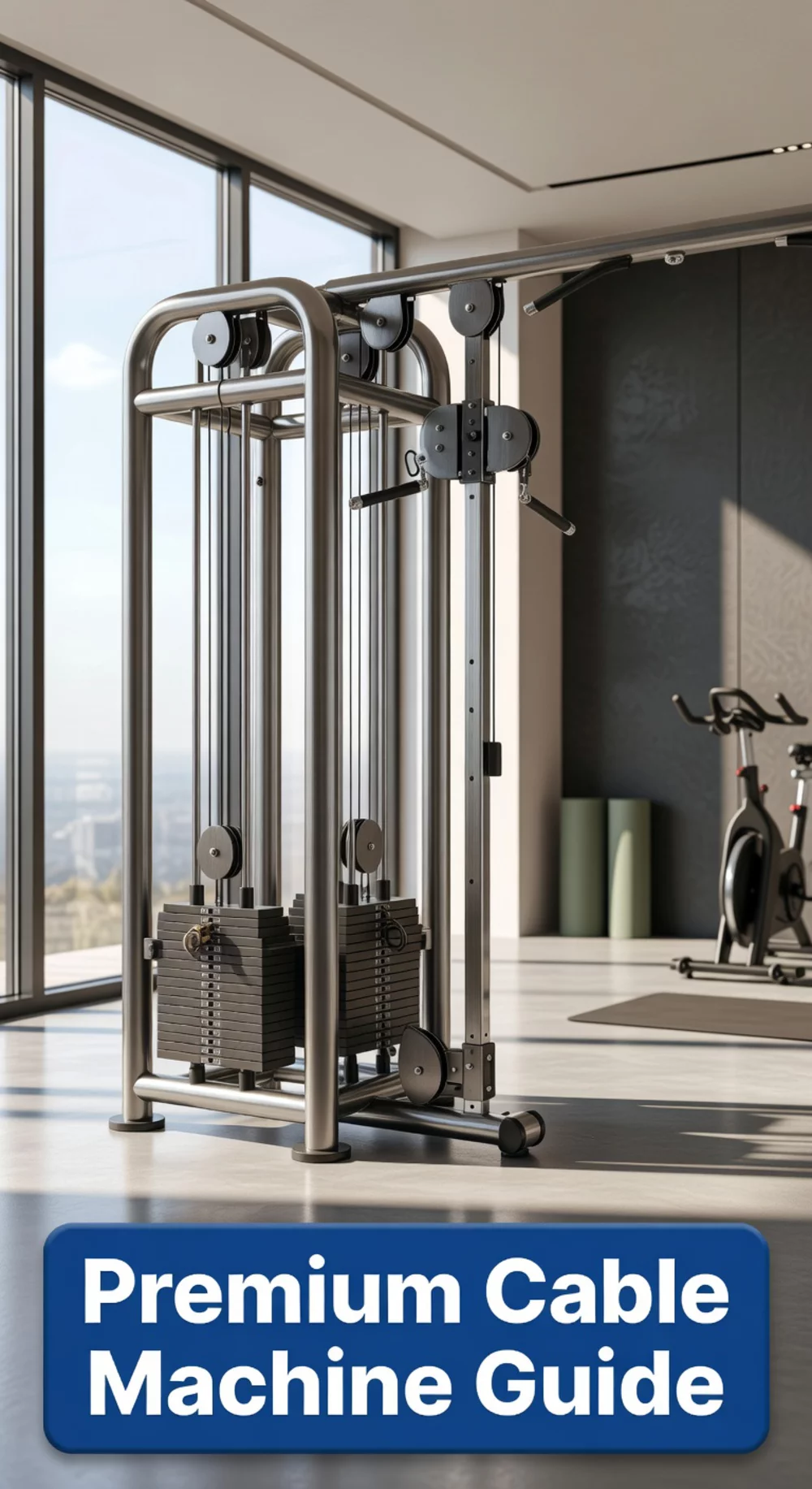 Premium Home Gym Cable Machine in a Brushed Steel Commercial Finish