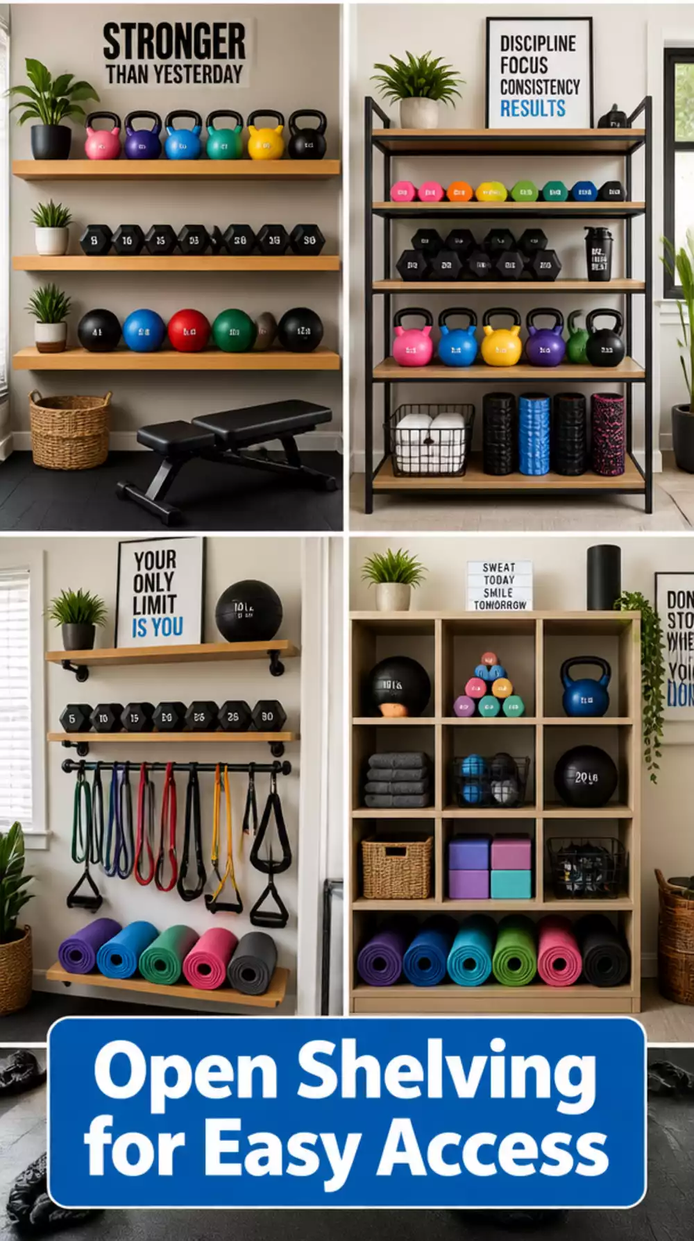 Why Open Shelving in a Home Gym Makes Finding the Right Equipment Instant Every Time
