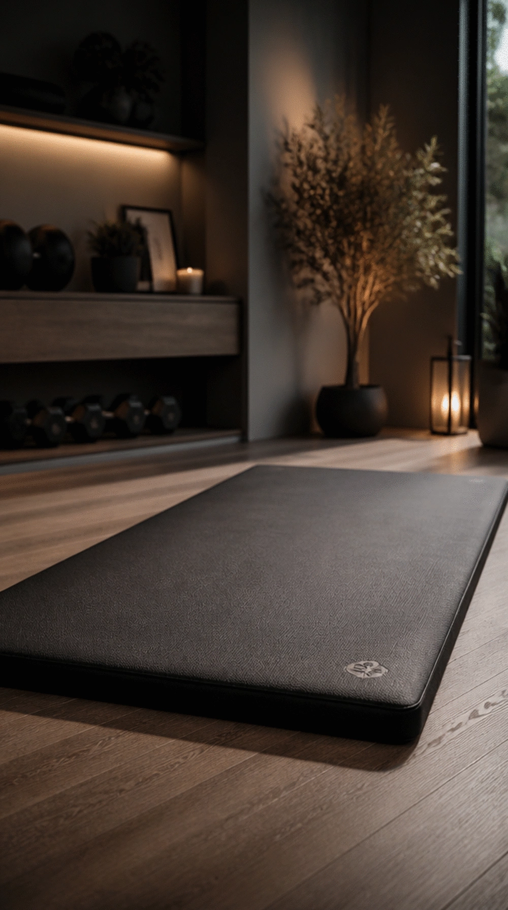 Home Gym Stretching Mat in a Thick Cushioned Format for Extended Floor Work
