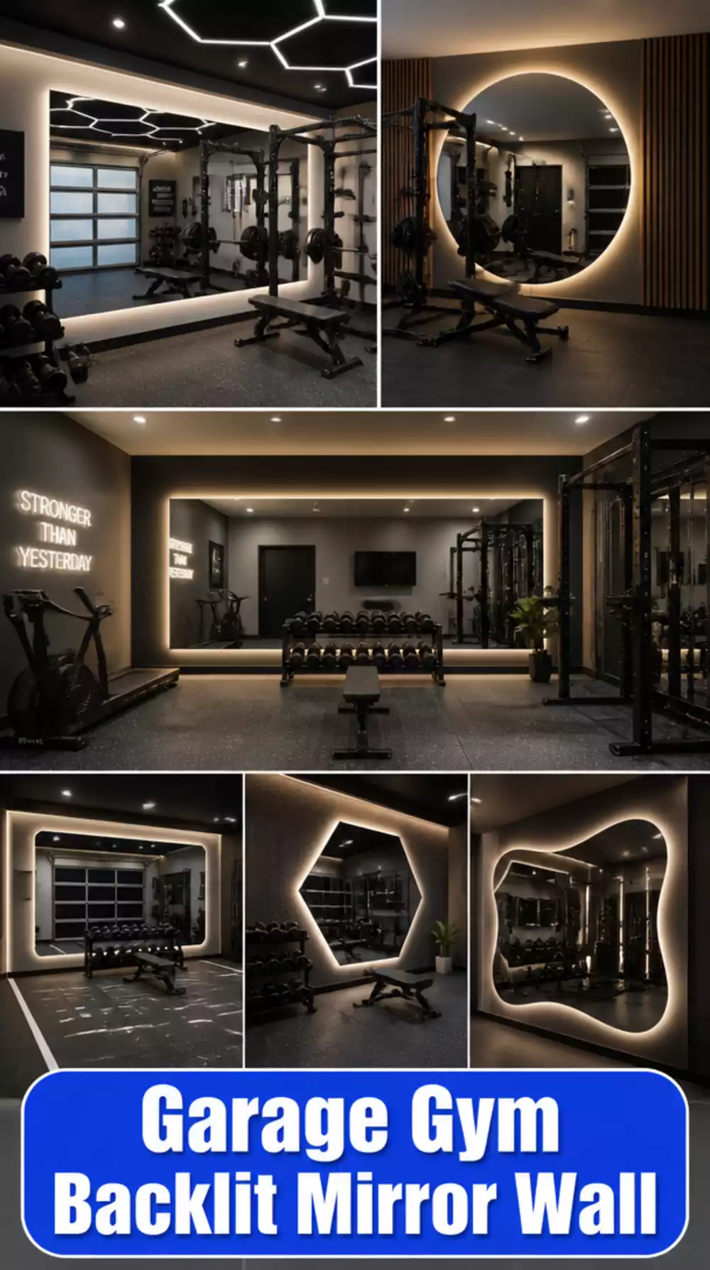 Garage Gym Backlit Mirror Wall That Changes the Entire Aesthetic