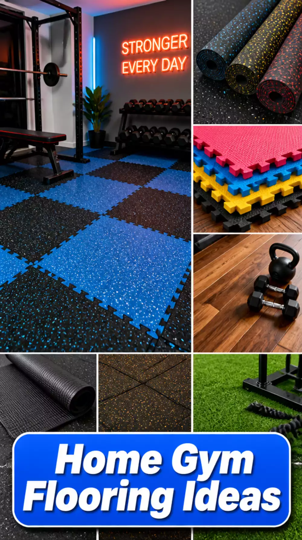 Home Gym Weekend Floor Tile Install That Transforms a Bare Concrete Room Fast
