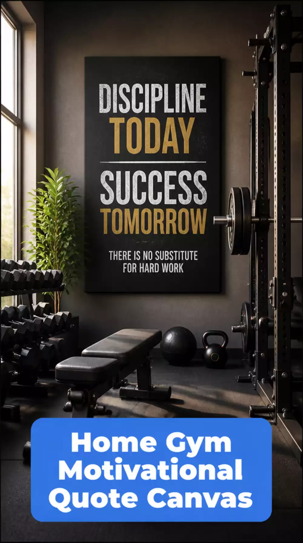 Home Gym Motivational Quote Canvas That Faces the Main Training Zone Directly