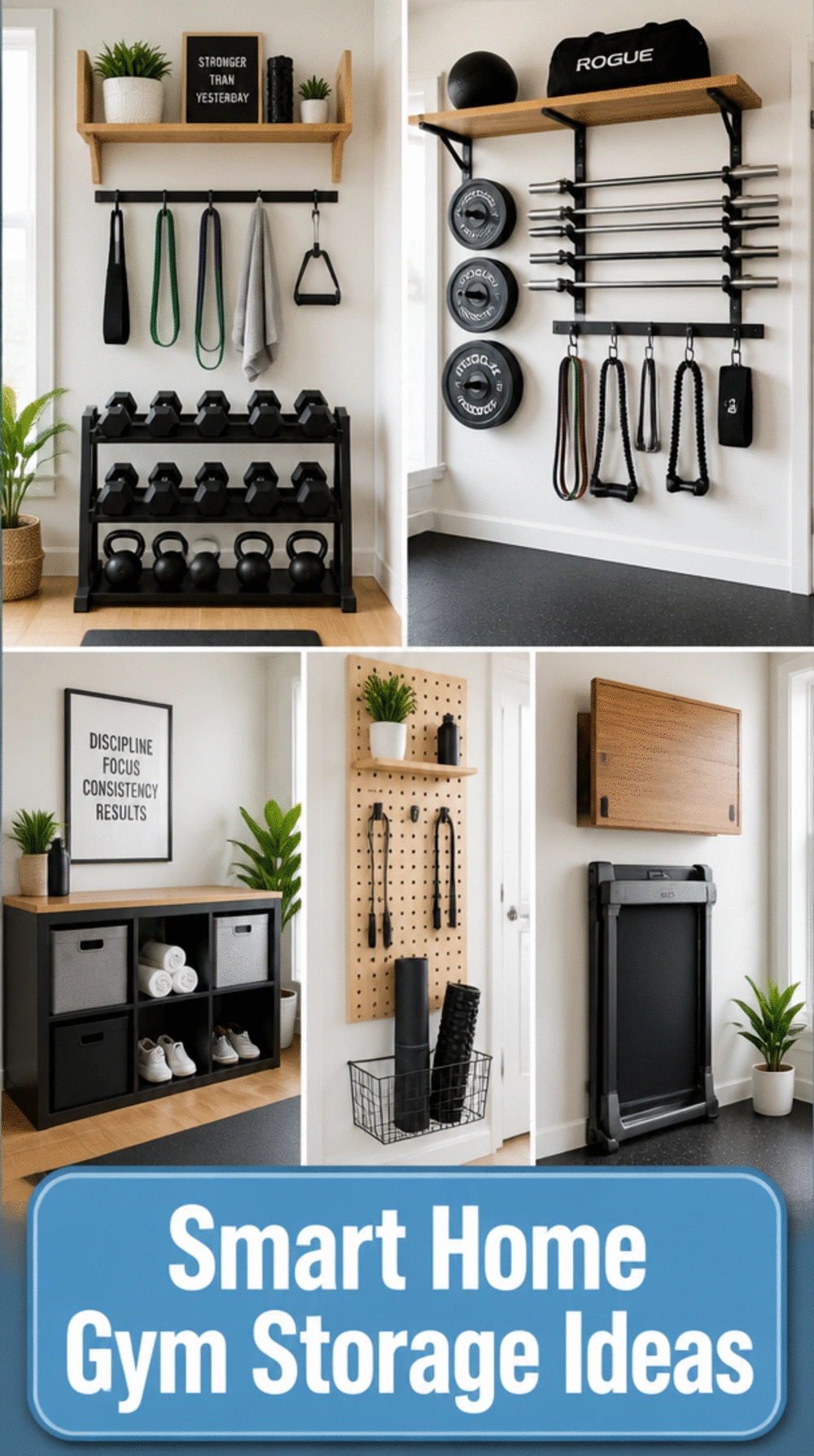 Home Gym Built-In Storage Wall That Uses Every Inch of a Small Spare Room