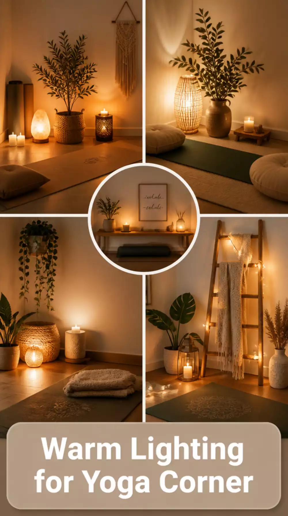 The Yoga Corner Lighting Trick That Uses Warm Dimmer Bulbs for a Calmer Vibe