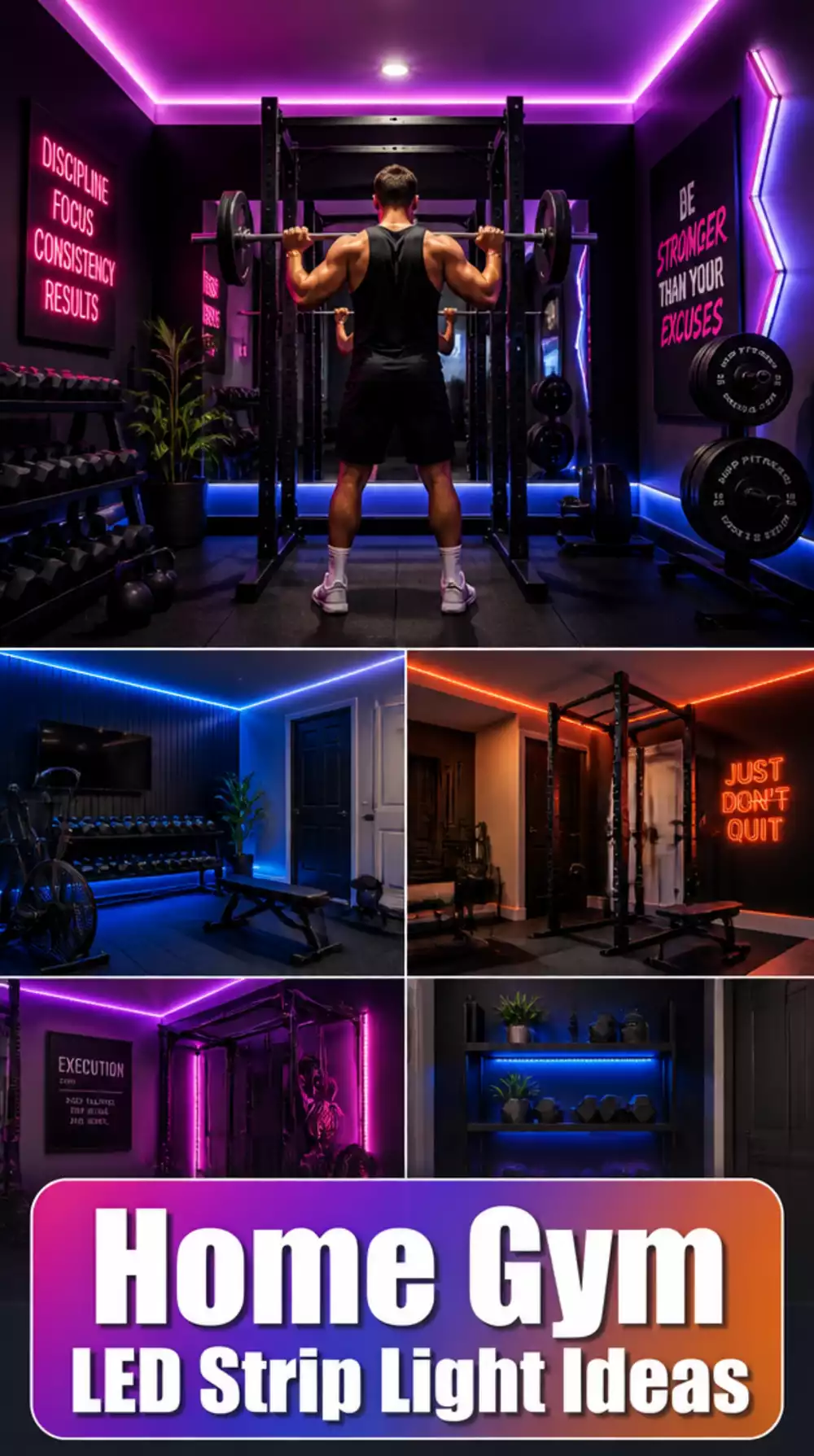 Home Gym LED Strip Light Install That Adds Dramatic Accent Lighting in Under an Hour