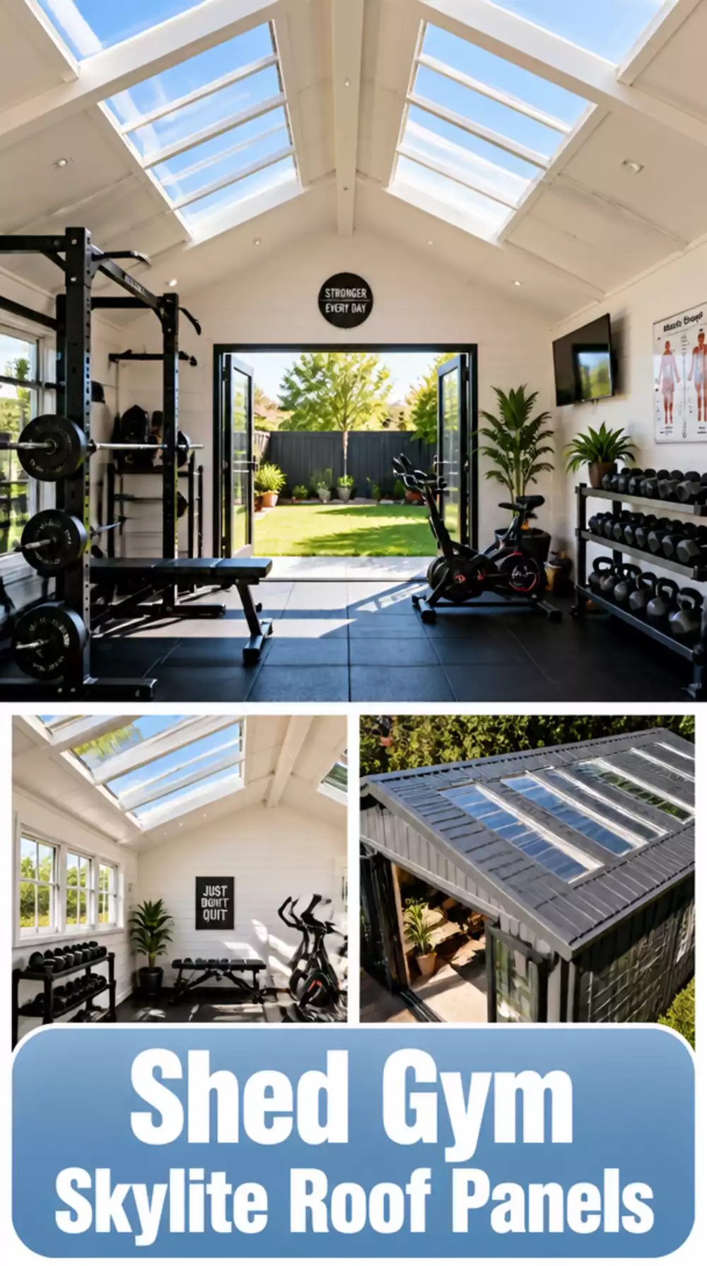 Shed Gym Skylite Roof Panel That Floods a Dark Outbuilding with Natural Light