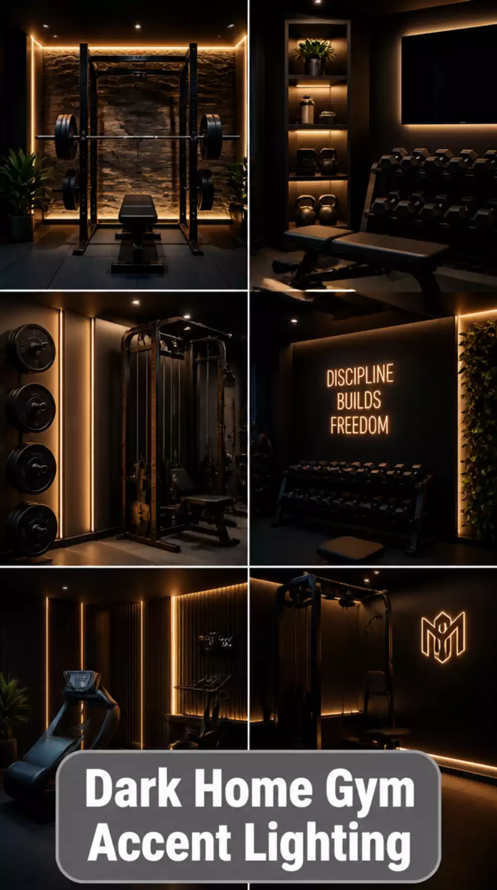 The Dark Home Gym Accent Lighting Trick That Makes Equipment Look Architectural