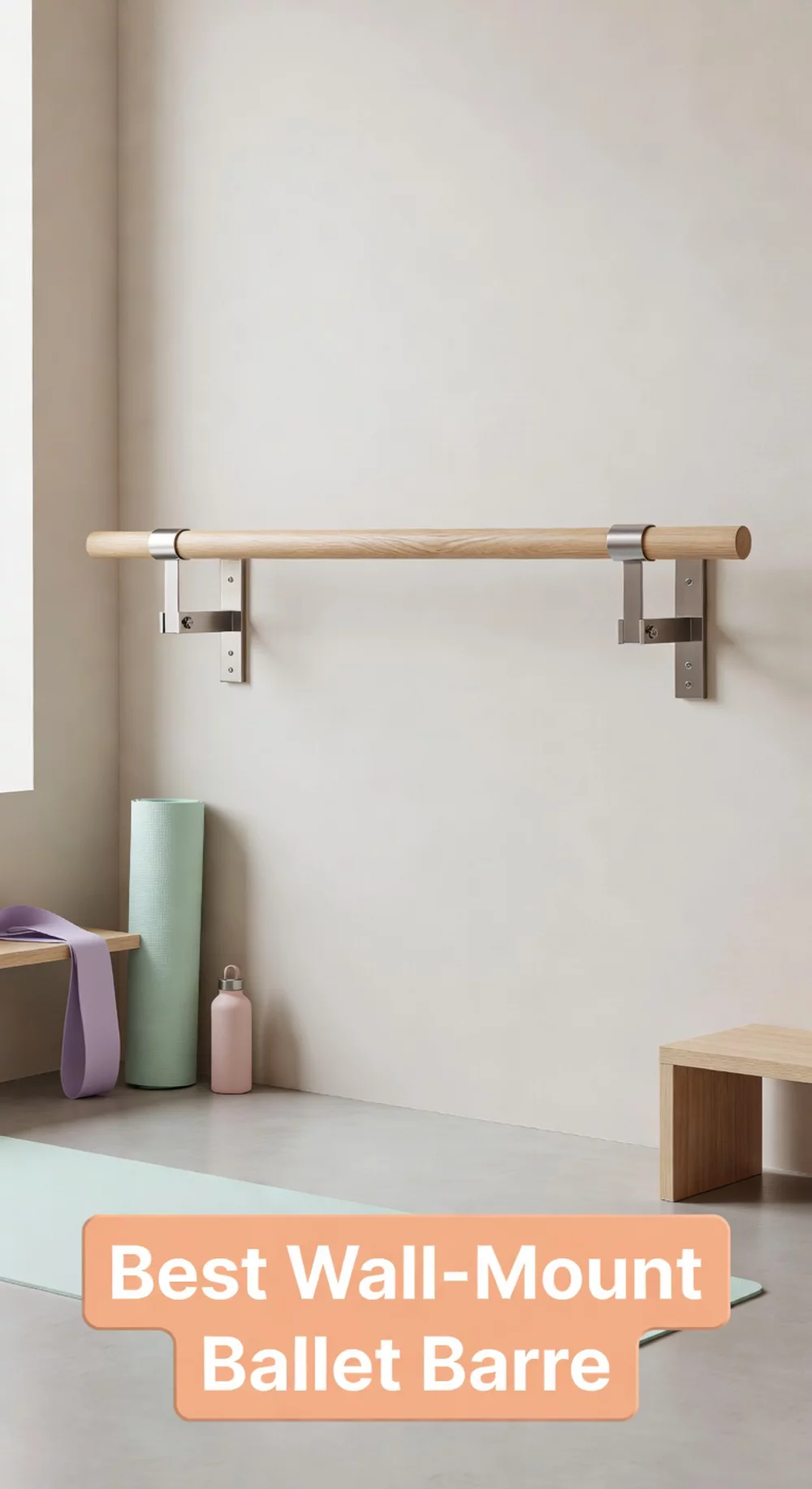 Home Gym Ballet Barre That Wall-Mounts Without Permanent Drilling