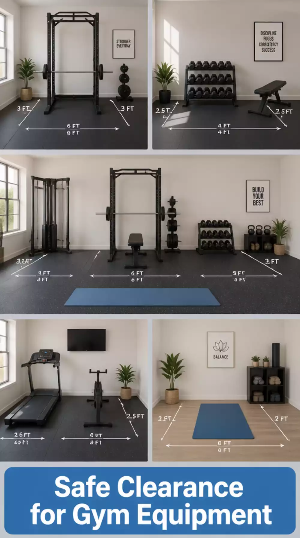 Home Gym Equipment Spacing Guide That Leaves Safe Clearance for Every Movement