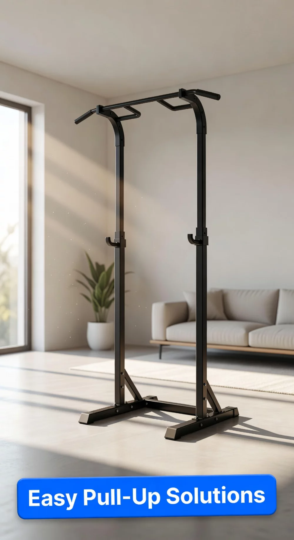Freestanding Home Gym Pull-Up Tower That Needs No Wall Mounting