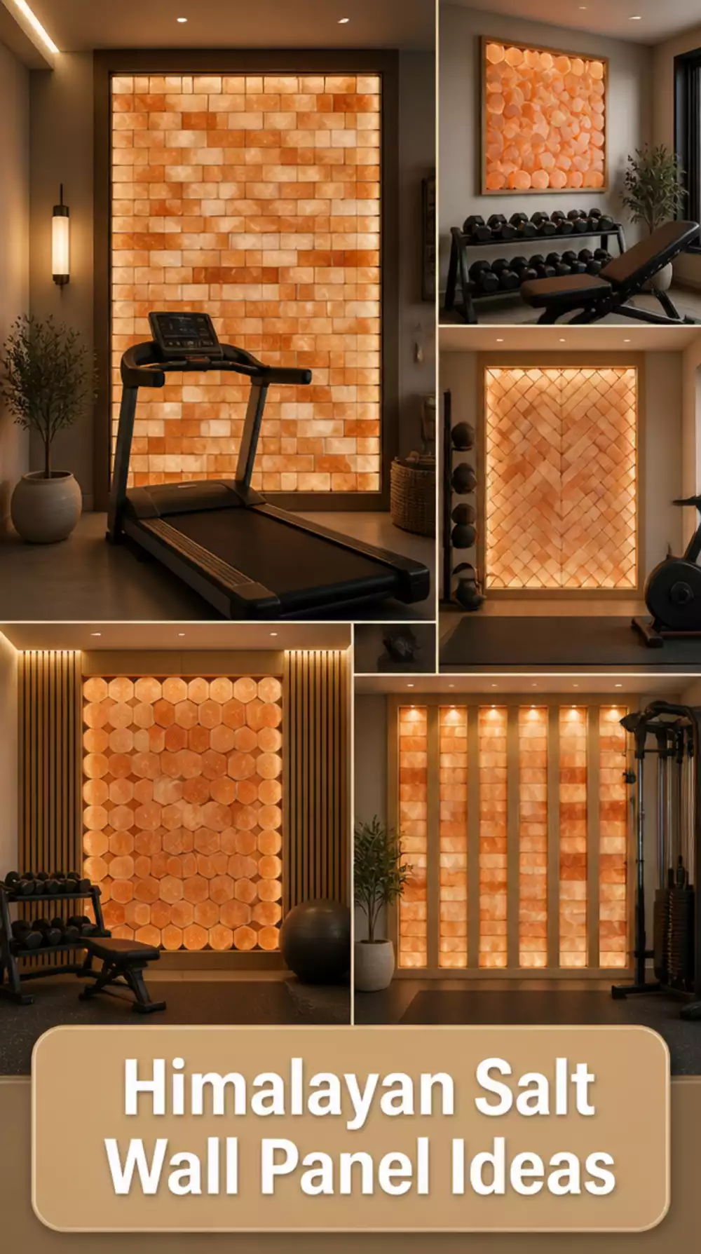 Home Gym Himalayan Salt Wall Panel That Adds Spa Atmosphere and Air Purification Together