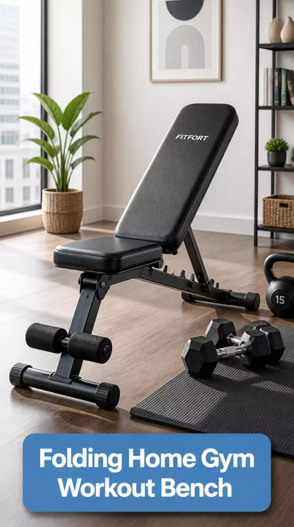 Folding Home Gym Workout Bench That Takes Up Almost No Floor Space