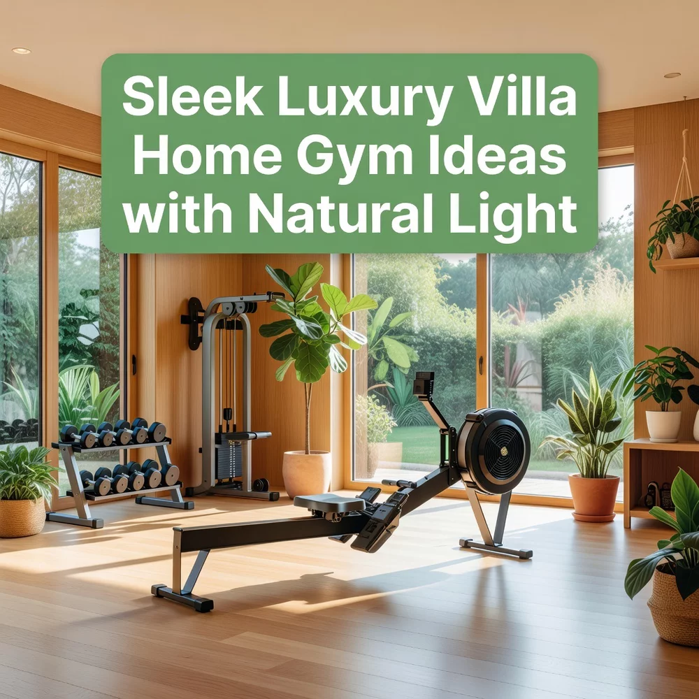 Sleek Luxury Villa Home Gym Ideas with Natural Light