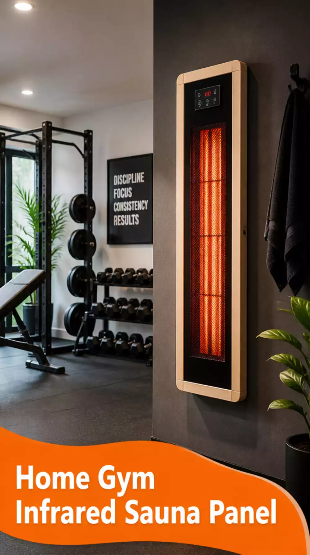 Home Gym Infrared Sauna Panel That Mounts to an Existing Wall for Targeted Heat