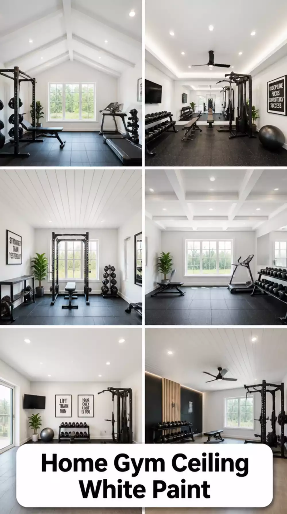 Home Gym Ceiling White Paint That Makes a Low Ceiling Feel Higher Immediately