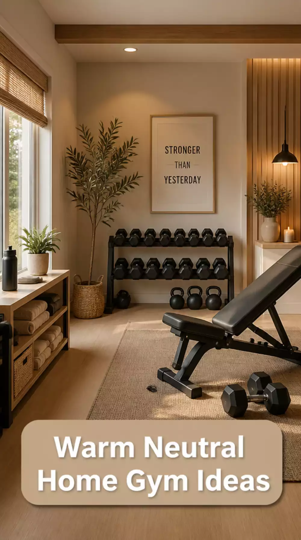 Why Warm Neutral Tones Make a Home Gym Feel Like a Boutique Fitness Space