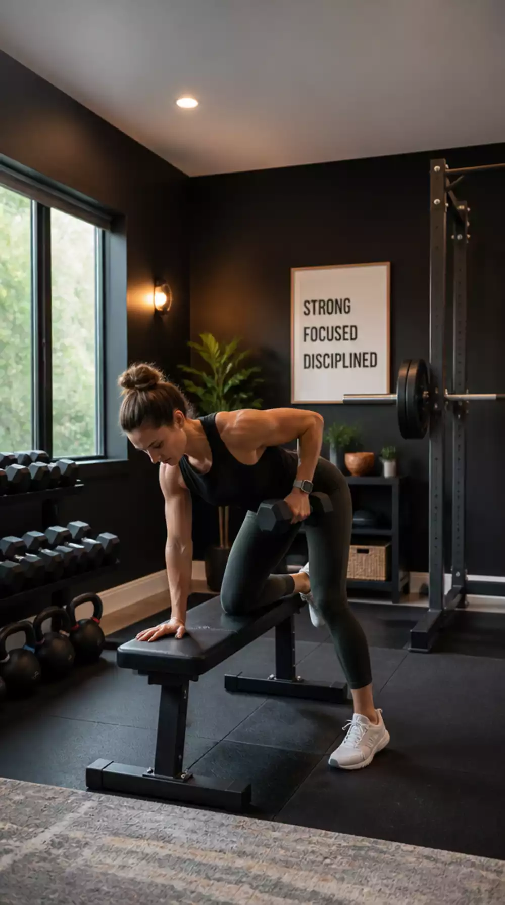 Home Gym Dark Wall Paint Application That Changes the Entire Room Mood Overnight
