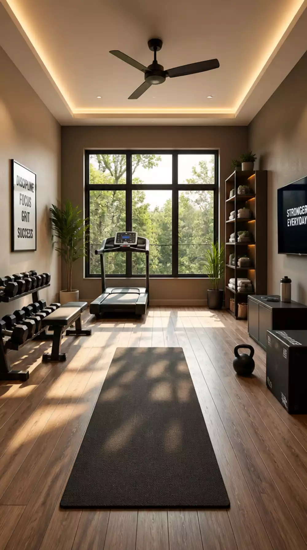 The Home Gym Furniture Placement Trick That Makes Equipment Feel Less Dominant