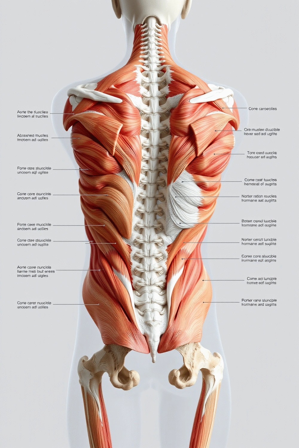 Diagram showing core muscles and their supportive role in the body