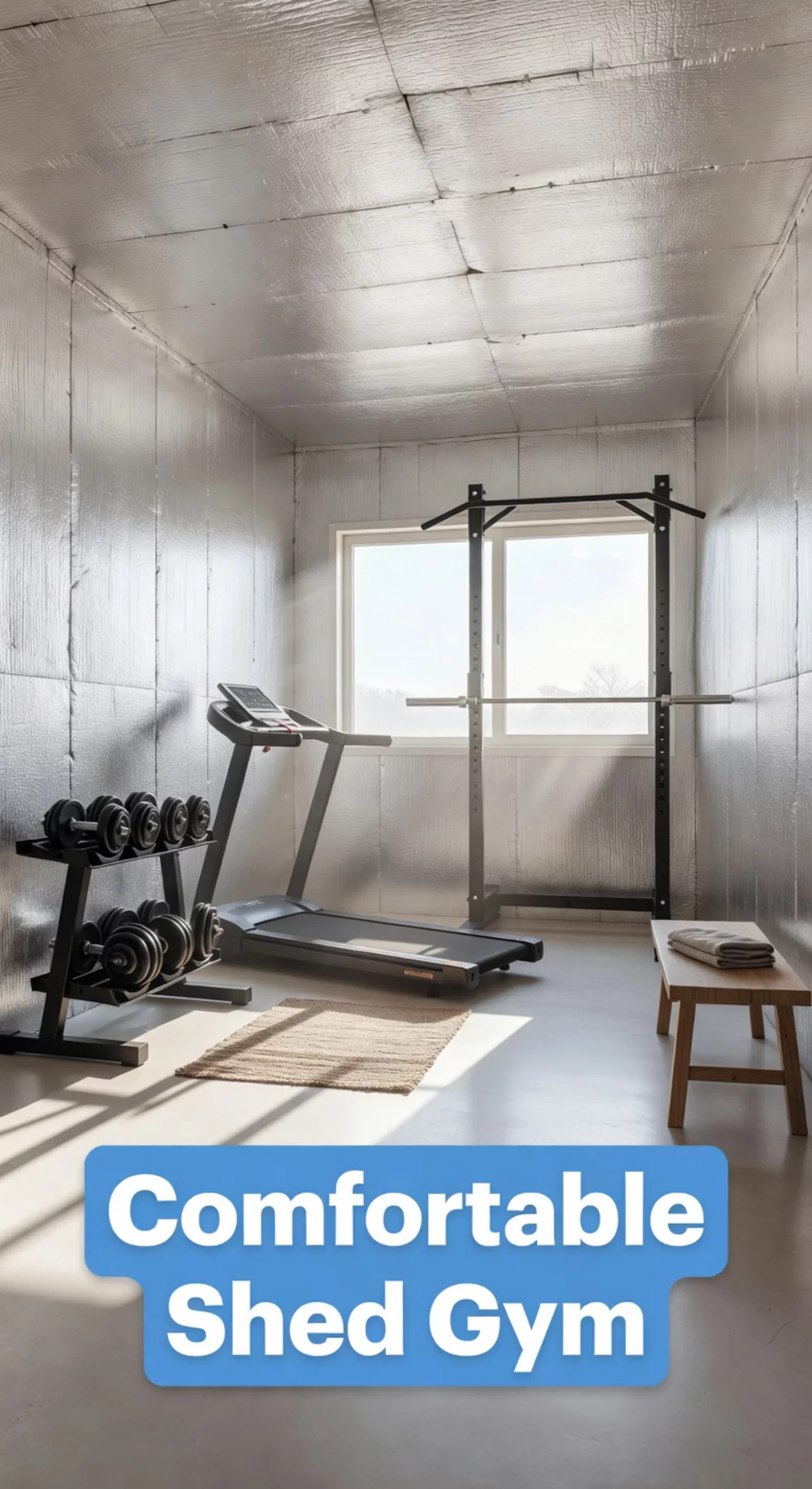 Shed Home Gym Insulation Panel That Keeps the Space Warm in Winter and Cool in Summer