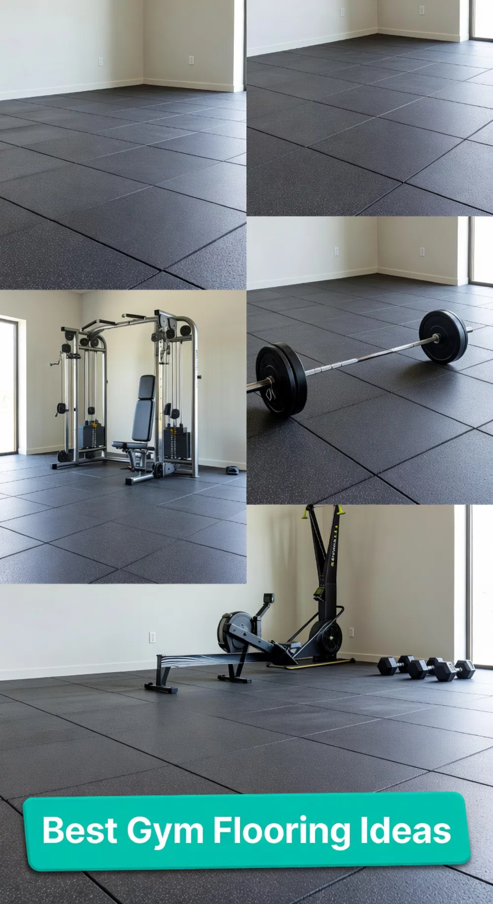 Home Gym Gunmetal Grey Rubber Flooring That Suits a High-Performance Aesthetic