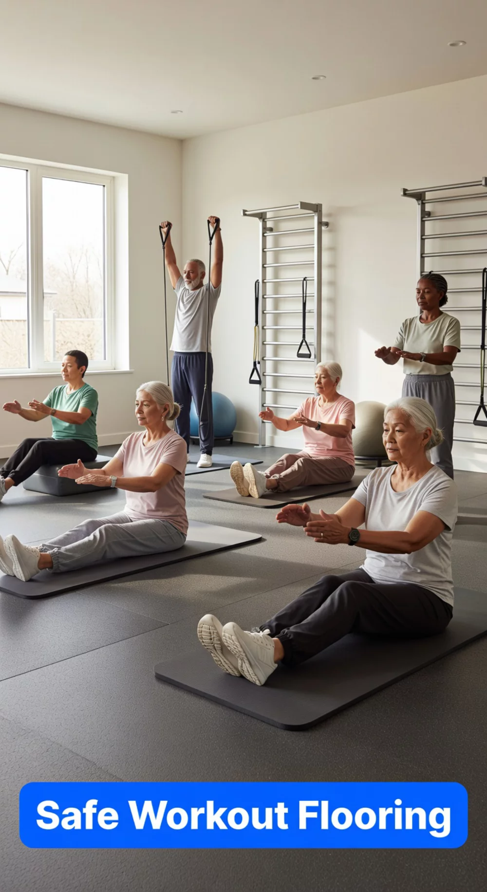 Home Gym Non-Slip Rubber Floor Mat That Reduces Fall Risk on Any Hard Surface
