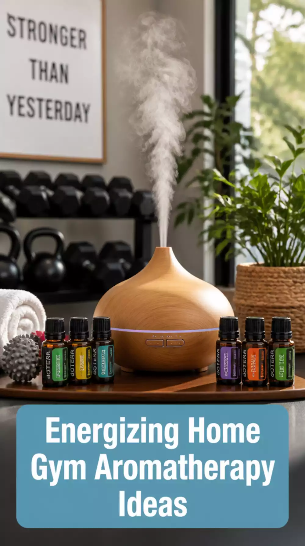 Home Gym Aromatherapy Diffuser with Energising Scent Blend for Pre-Workout Focus