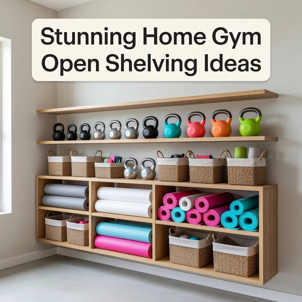 Stunning Home Gym Open Shelving Ideas