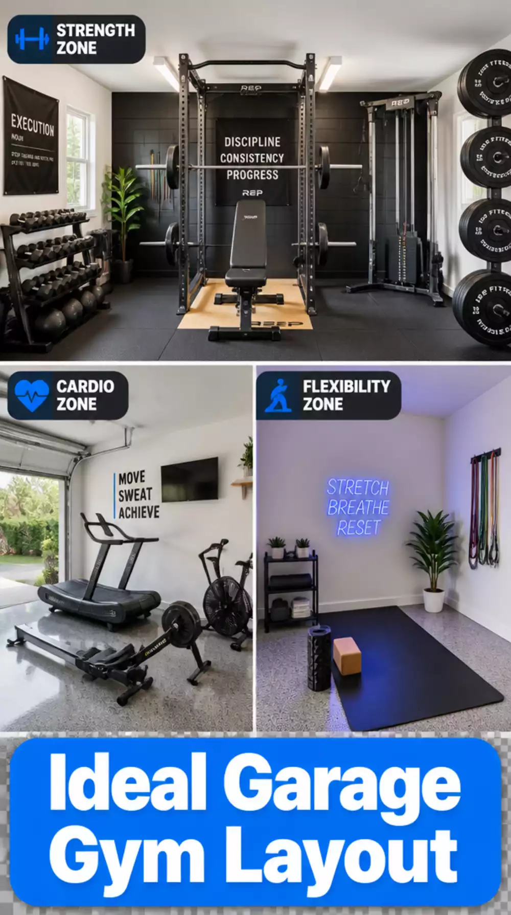 The Home Gym Muscle Building Layout That Fits a Full Strength Zone in a Single Garage Bay