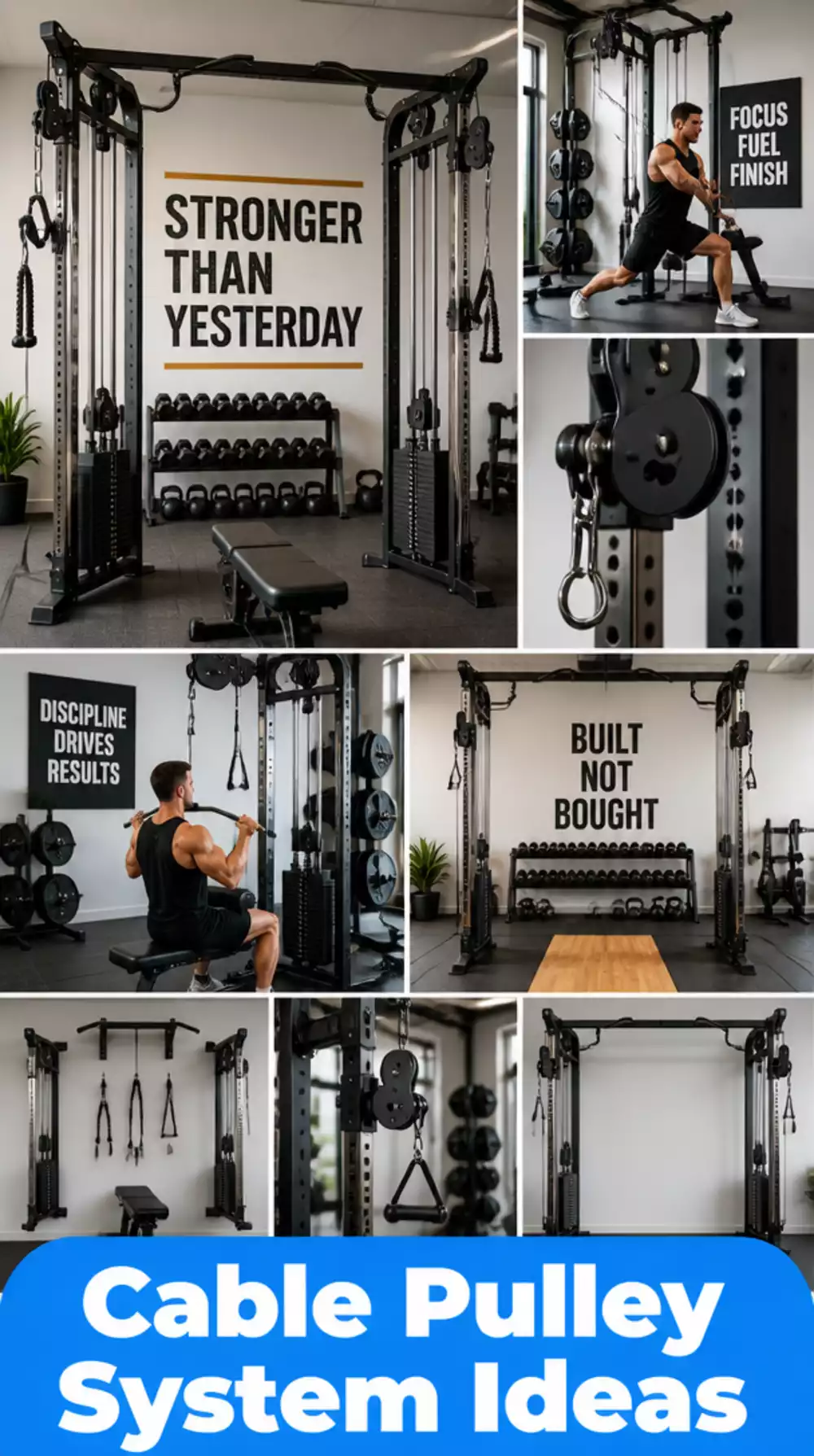 Home Gym Cable Pulley System That Adds Isolation Movements to a Free-Weight Zone
