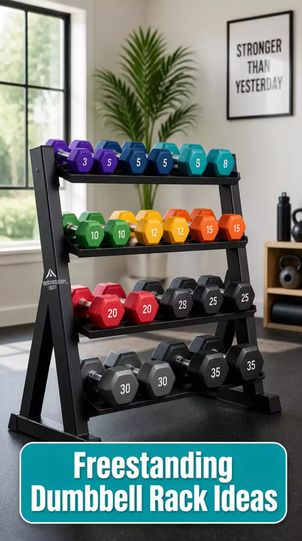 Home Gym Freestanding Dumbbell Rack That Stands Without Wall Anchoring
