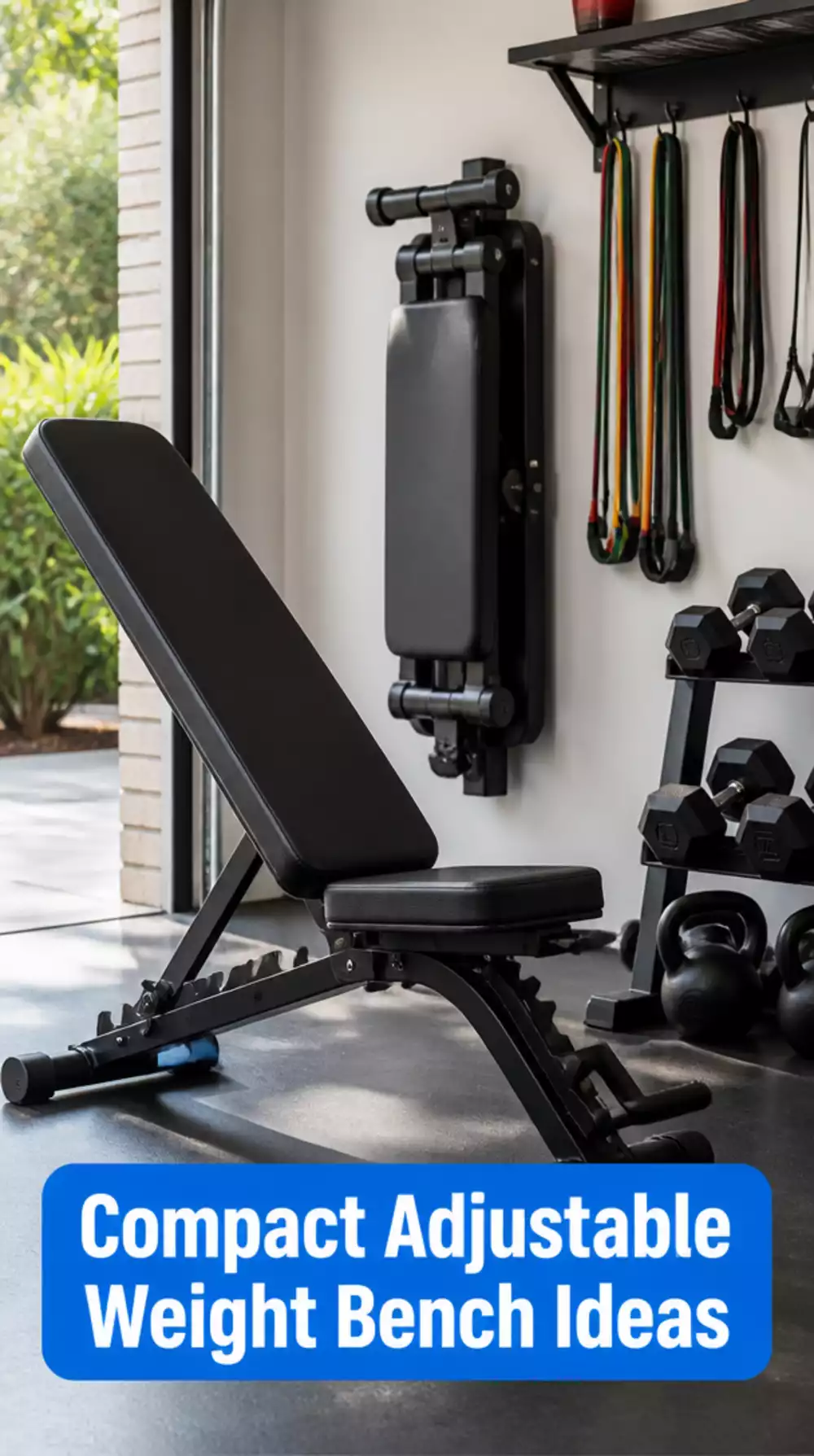 Compact Garage Gym Adjustable Bench That Folds in Under Ten Seconds