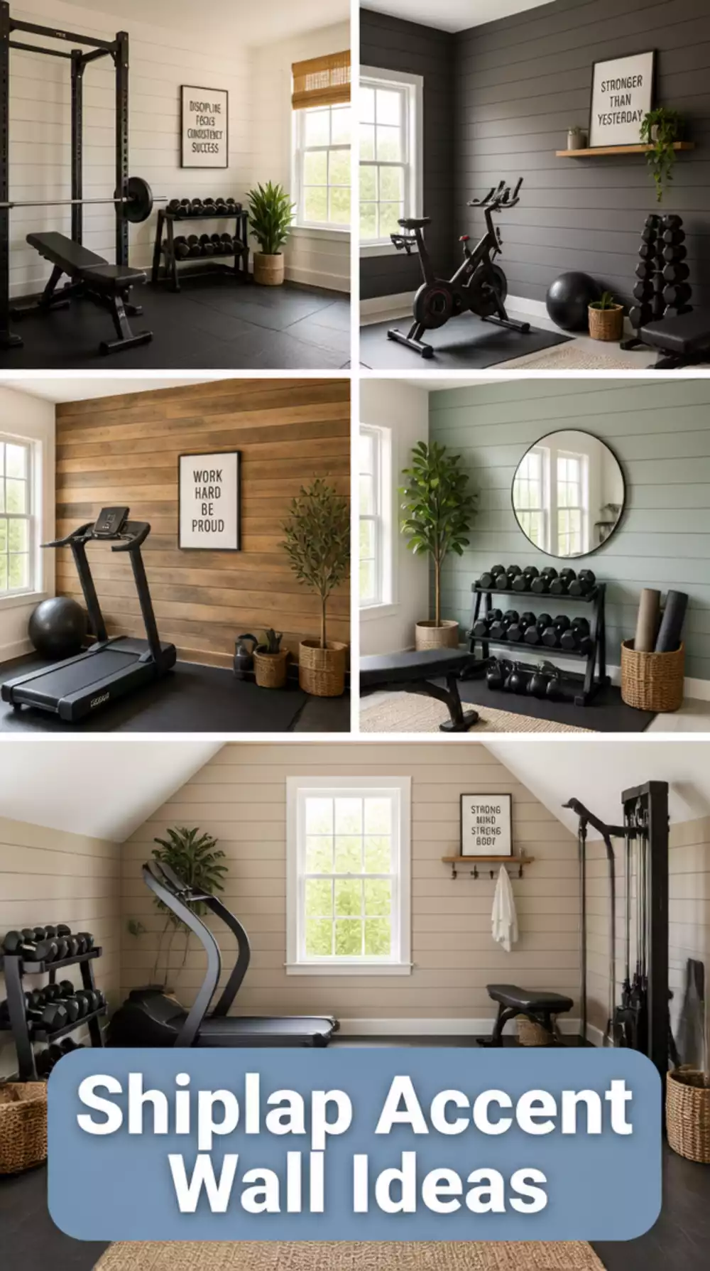 Shiplap Accent Wall in a Home Gym That Adds Texture Without Heavy Cost