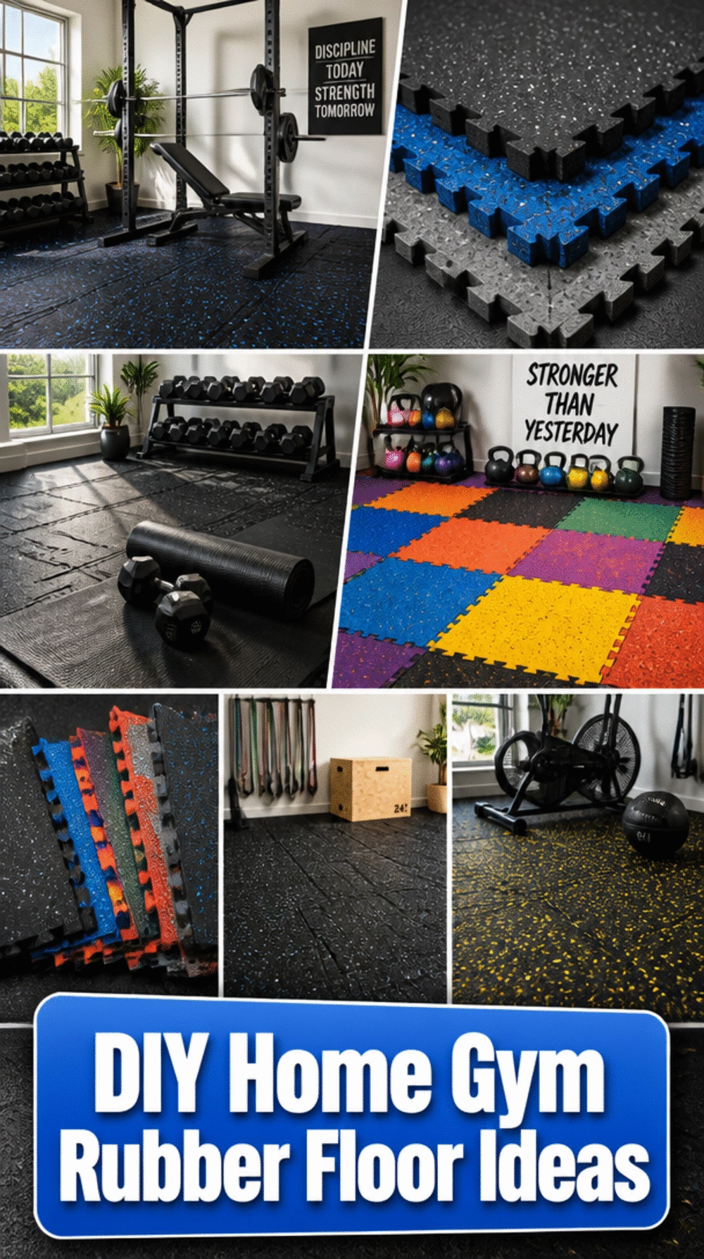 DIY Home Gym Rubber Floor Tile Install That Anyone Can Do in an Afternoon