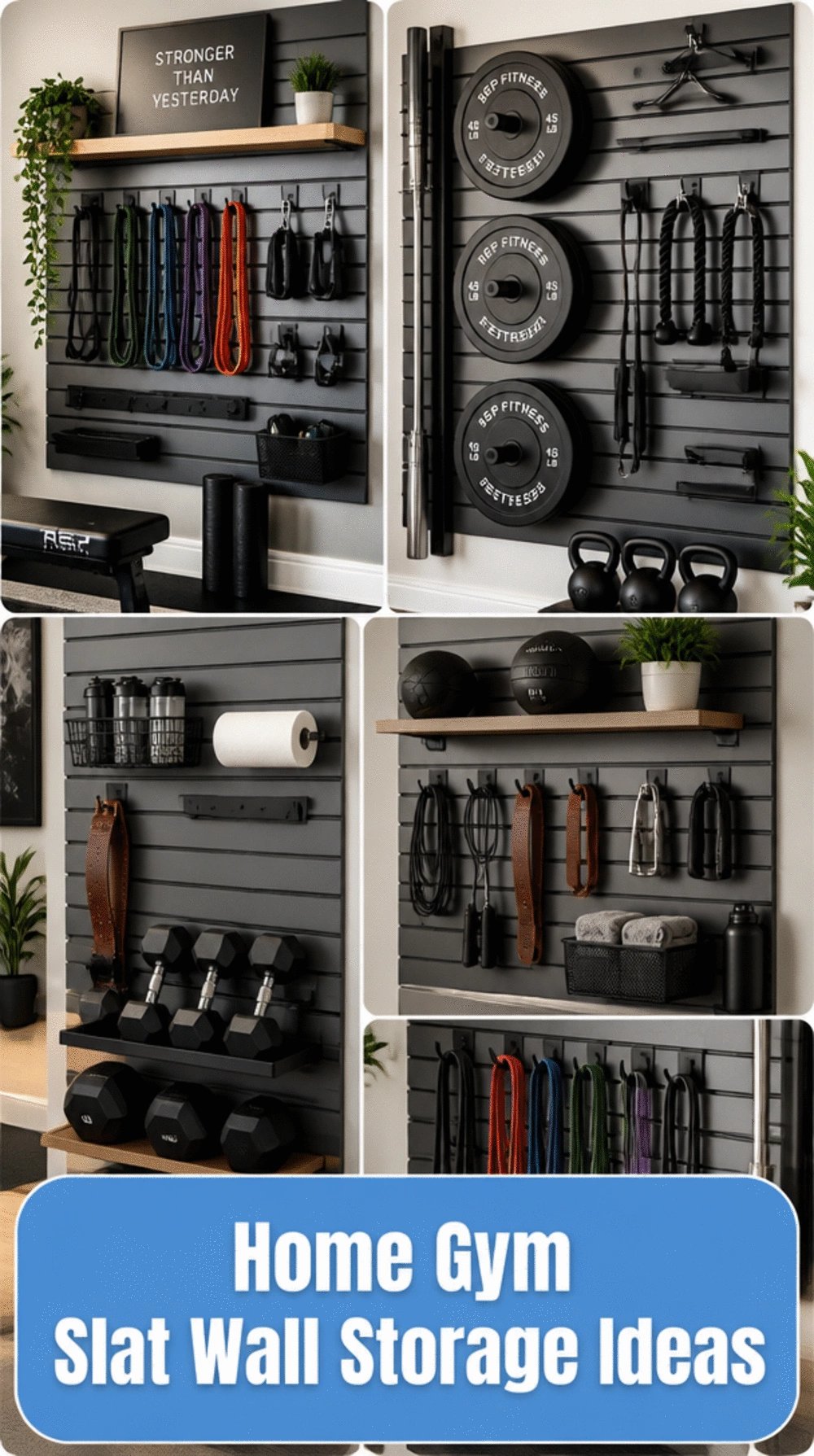 The Home Gym Slat Wall Storage System That Adapts as Your Equipment Grows