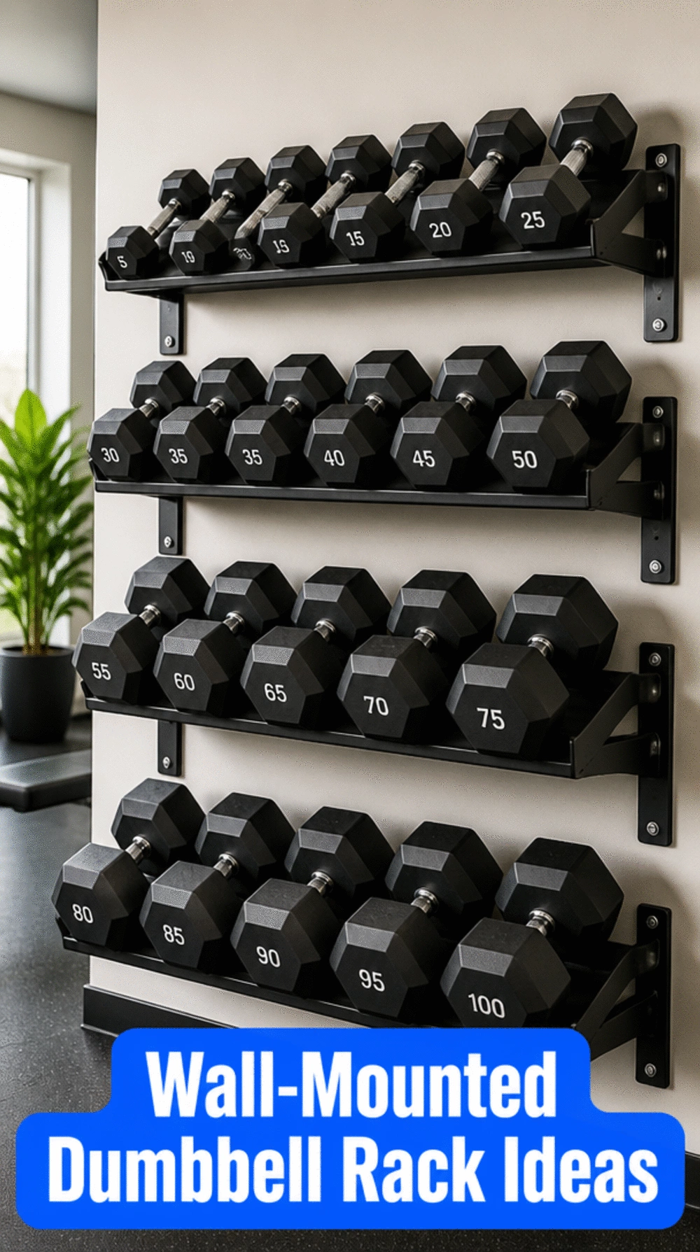 Home Gym Wall-Mounted Dumbbell Rack That Gets Every Weight Off the Floor