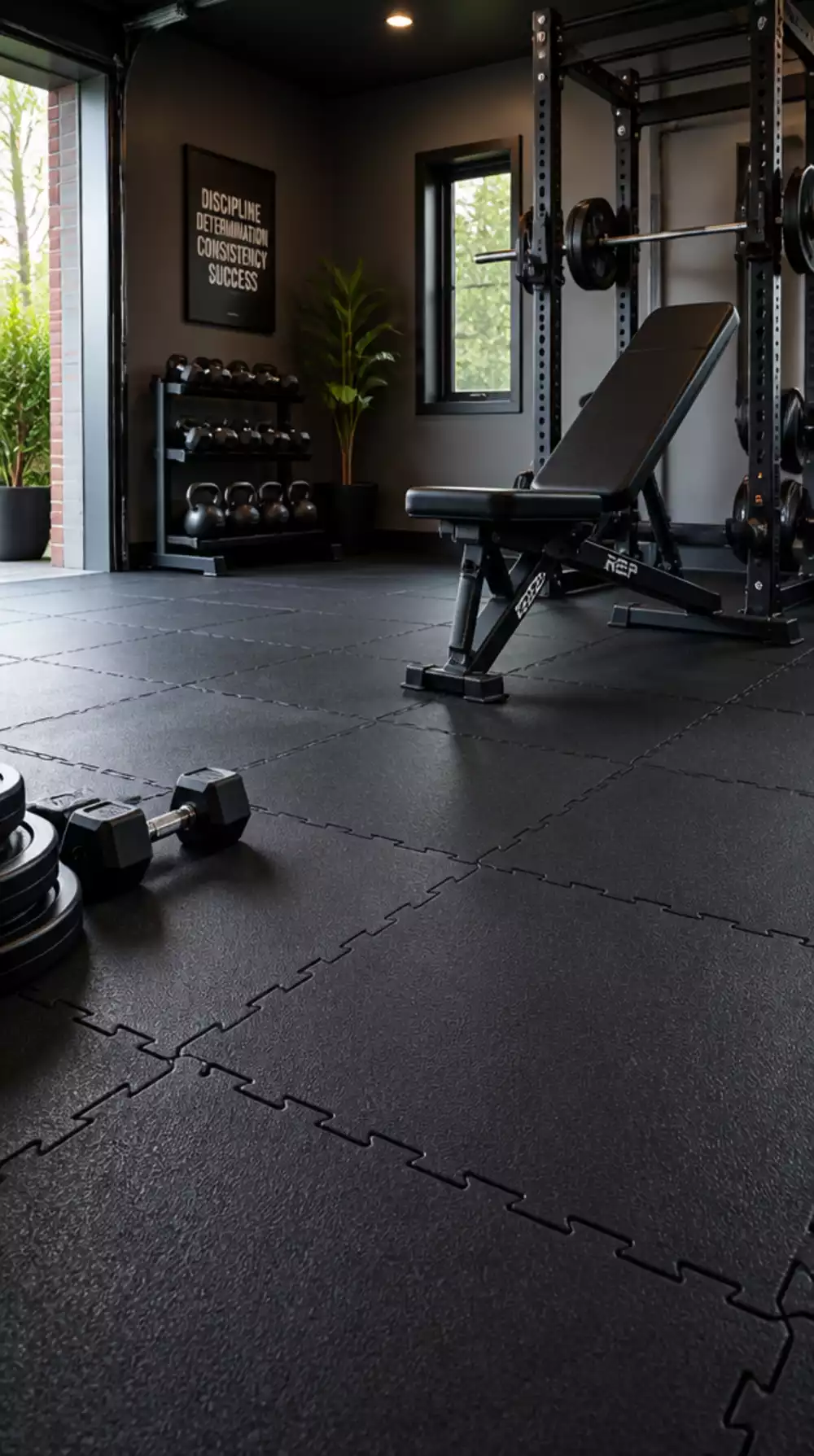 Home Gym Thick Rubber Floor Tiles That Absorb Drop Impact Without Cracking