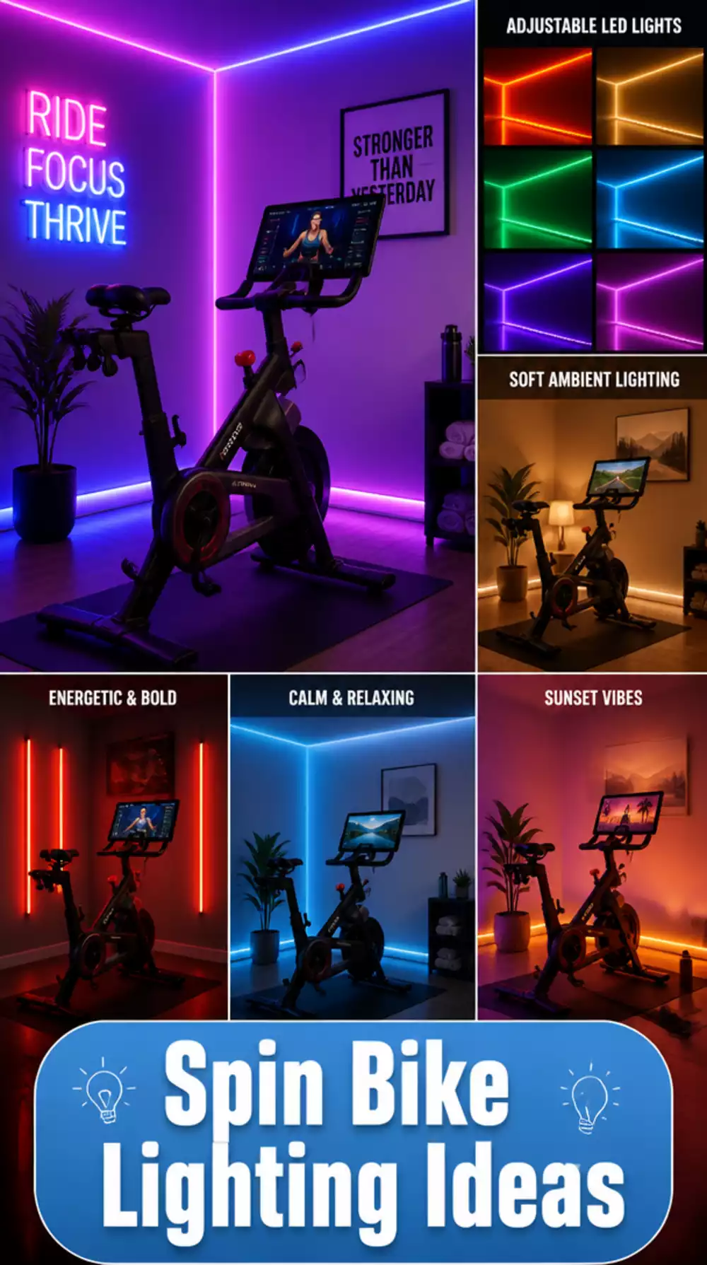 The Home Gym Spin Bike Lighting Trick That Recreates a Boutique Studio Atmosphere