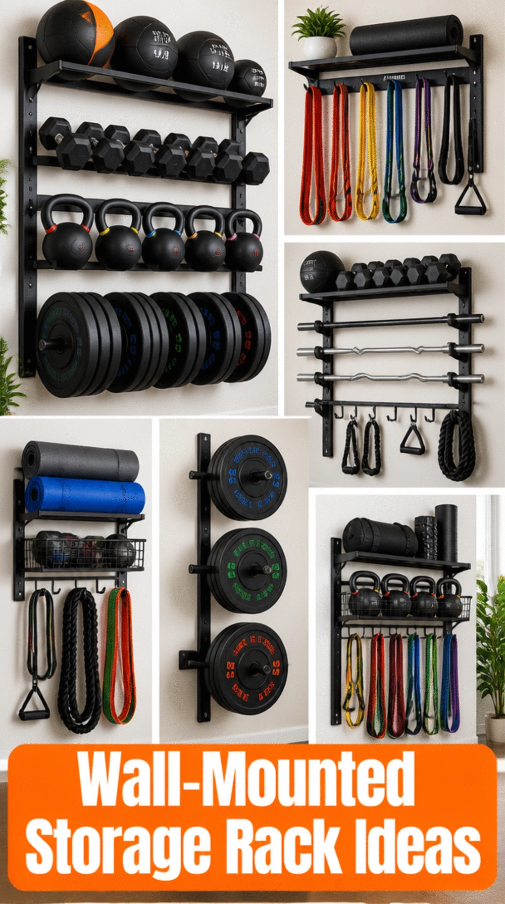 Garage Gym Wall-Mounted Storage Rack That Gets Equipment Off the Floor