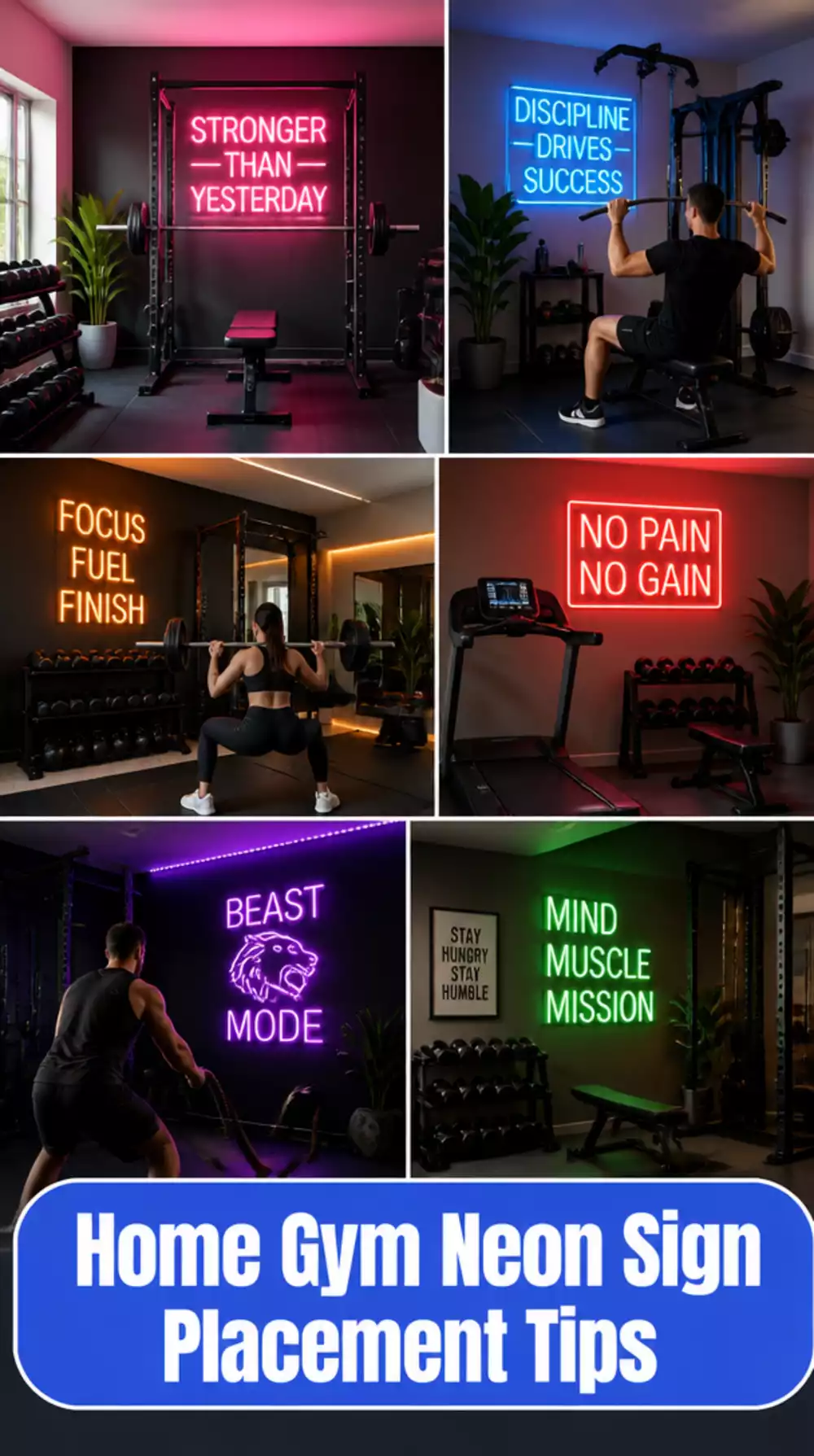 The Home Gym Neon Sign Placement Trick That Makes It Visible from Every Machine