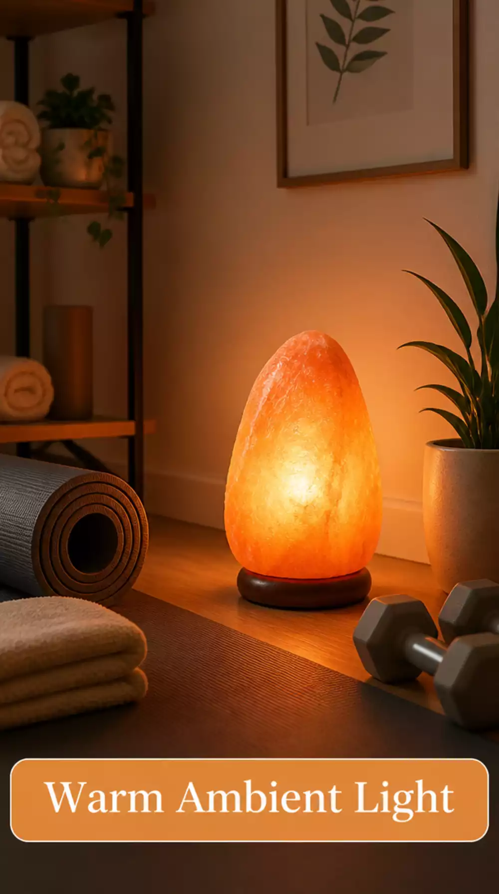 Home Gym Himalayan Salt Lamp That Creates Warm Ambient Light for Recovery Sessions