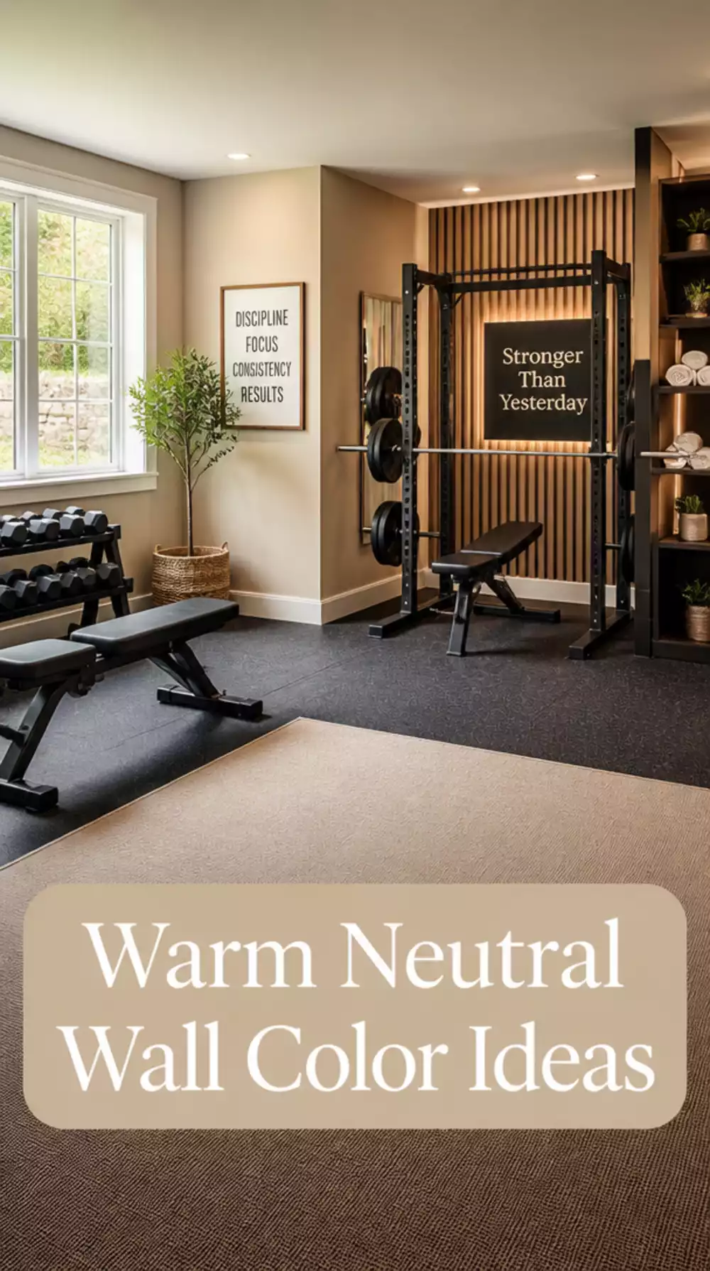 Why a Warm Neutral Wall Color Makes a Basement Gym Feel Less Like a Dungeon