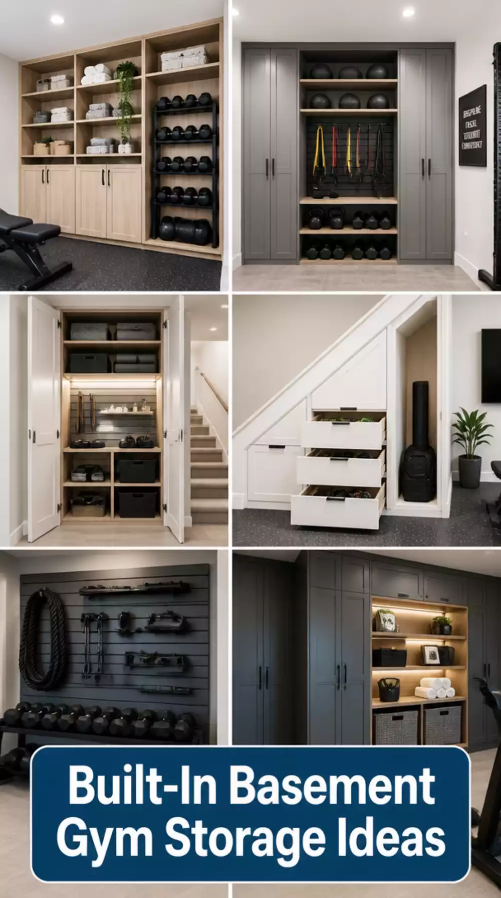 The Built-In Basement Gym Storage Wall That Hides Every Piece of Equipment