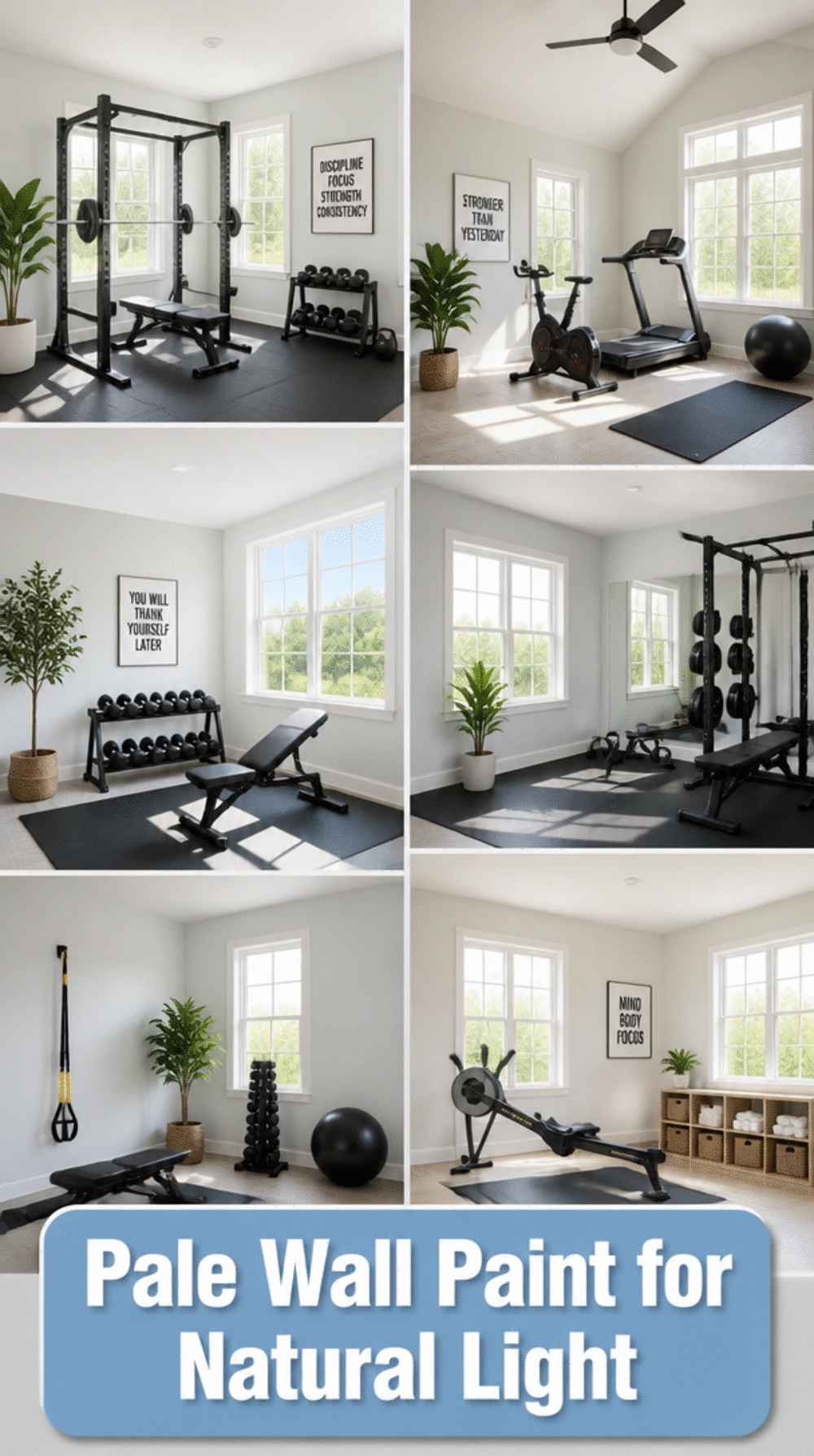 The Home Gym Natural Light Trick That Uses Pale Wall Paint to Amplify Every Window