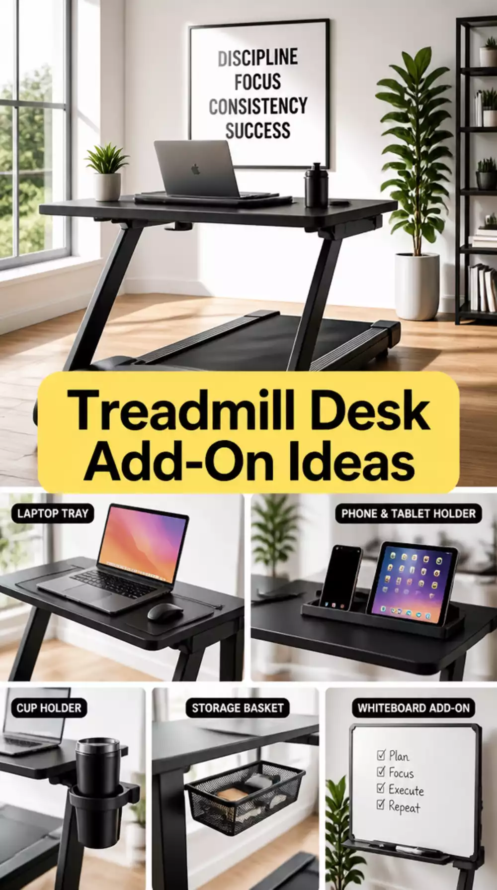 Home Gym Treadmill Desk Add-On That Turns Cardio Time into Productive Work Time
