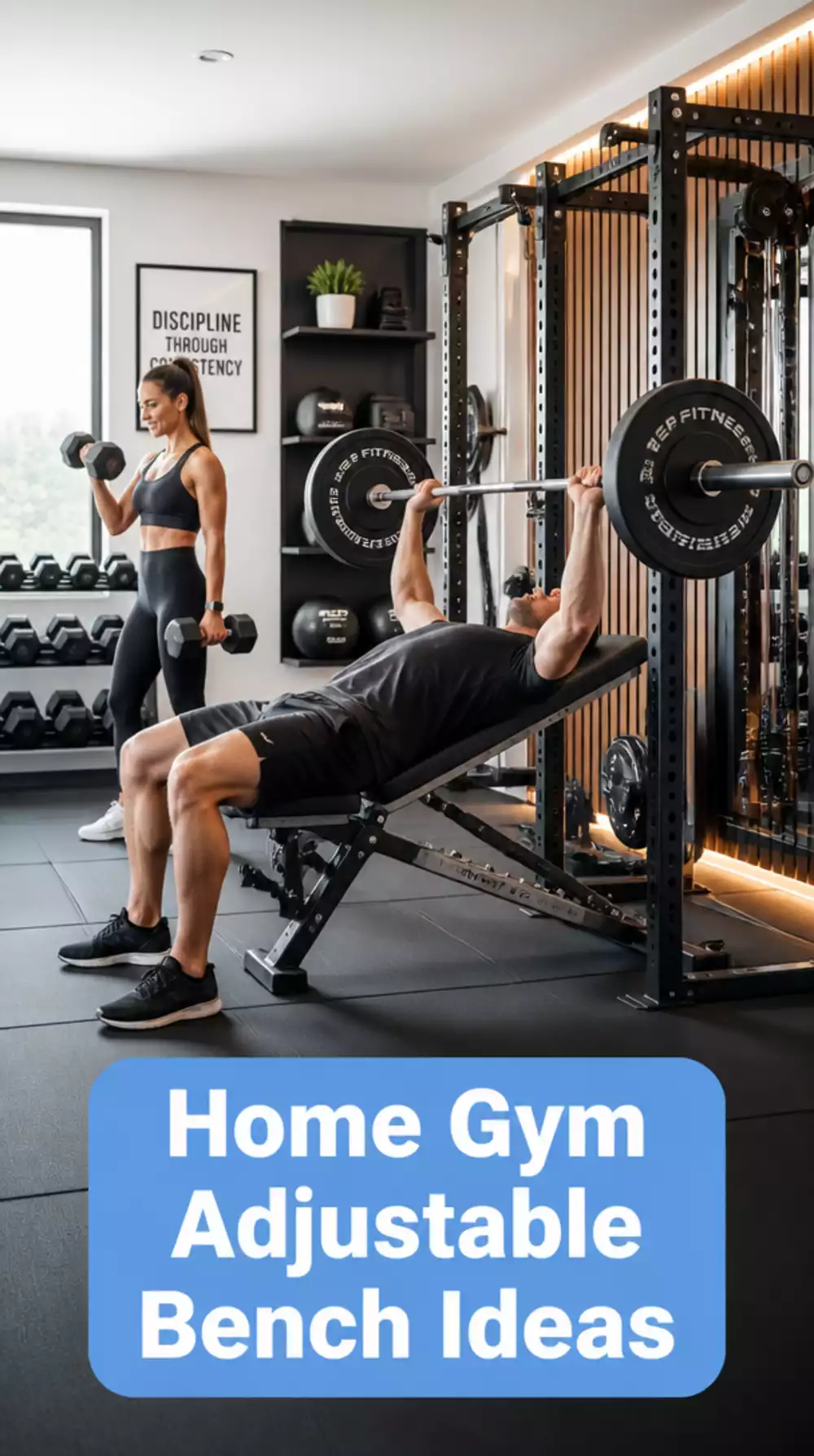 Home Gym Shared Bench That Adjusts for Both Heavy Pressing and Lighter Accessory Work