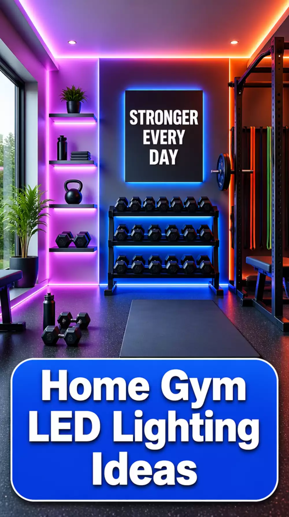Home Gym Lighting Upgrade That Replaces a Single Overhead Bulb with Full LED Coverage