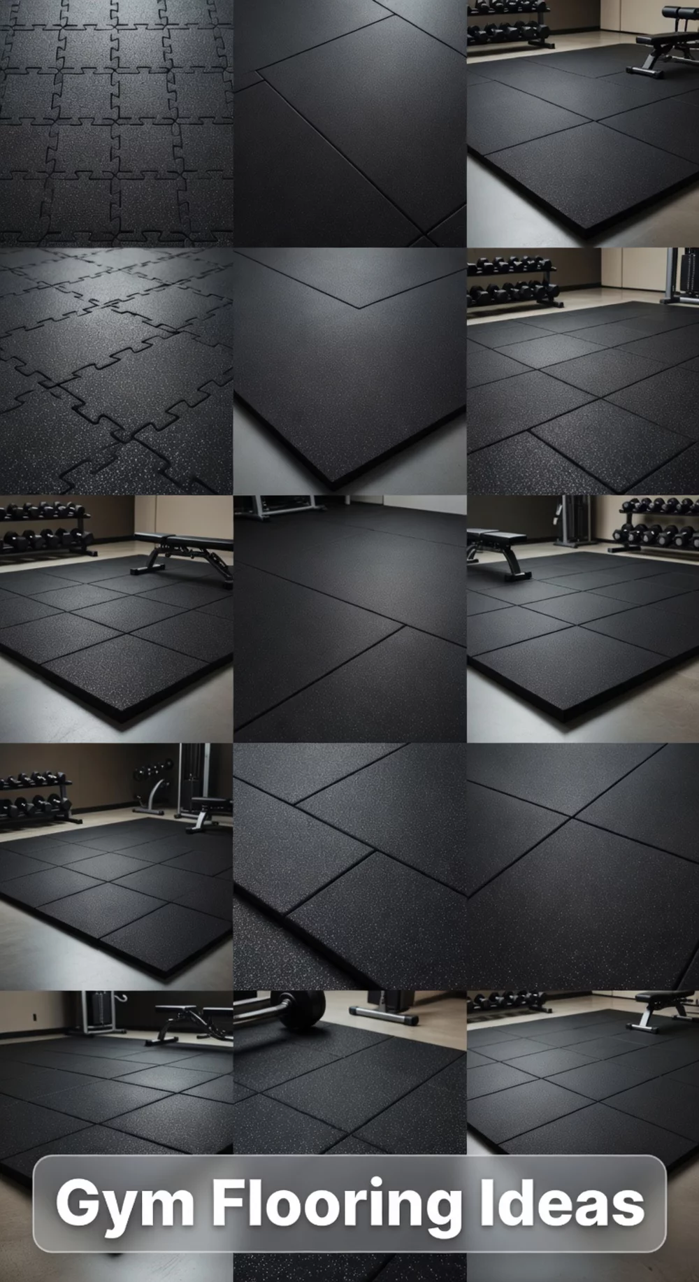 Home Gym Rubber Flooring in Dark Charcoal for a Sleek Look