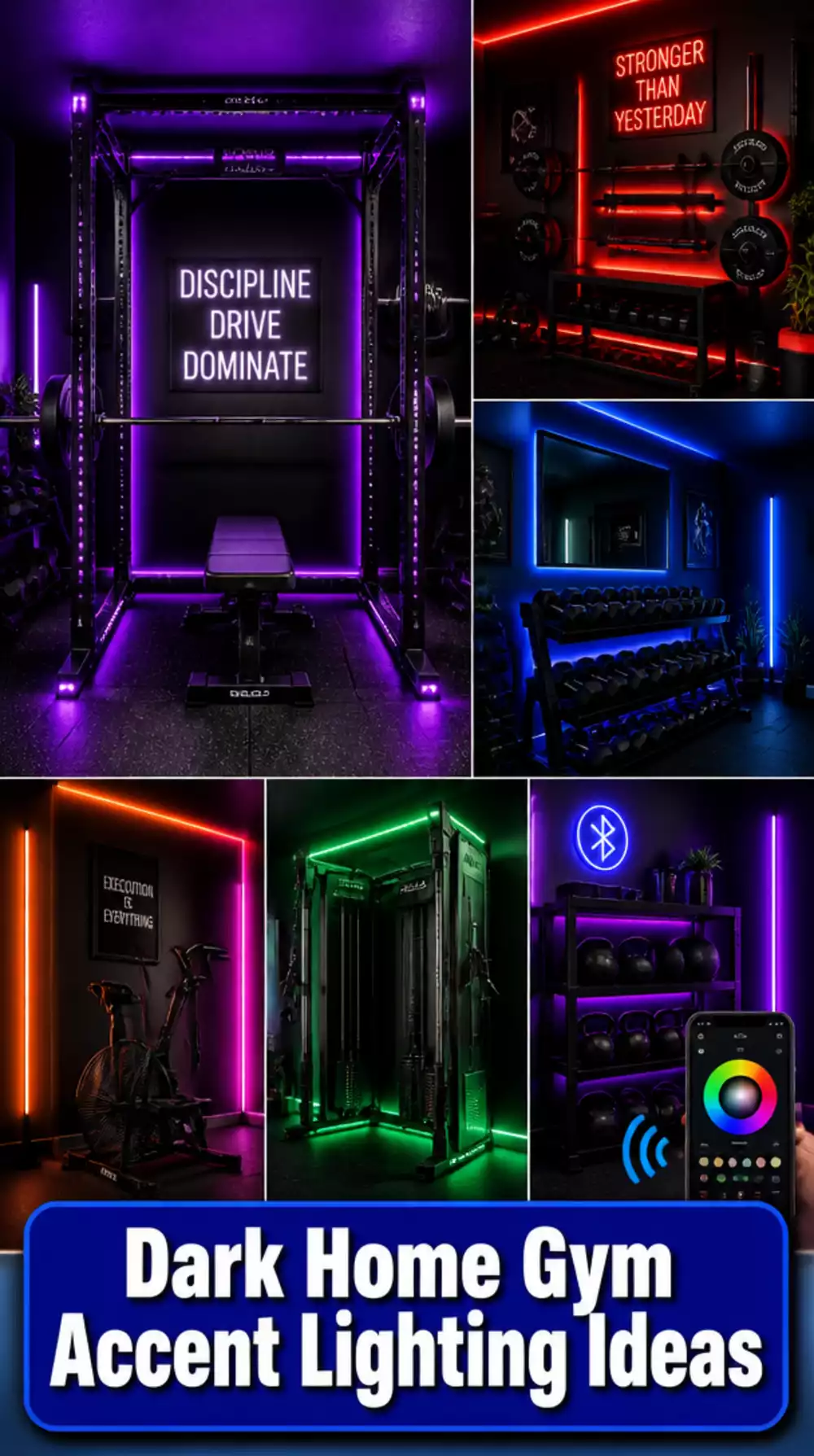 The Dark Home Gym Accent Strip Light Trick That Makes Equipment Look Like a Feature