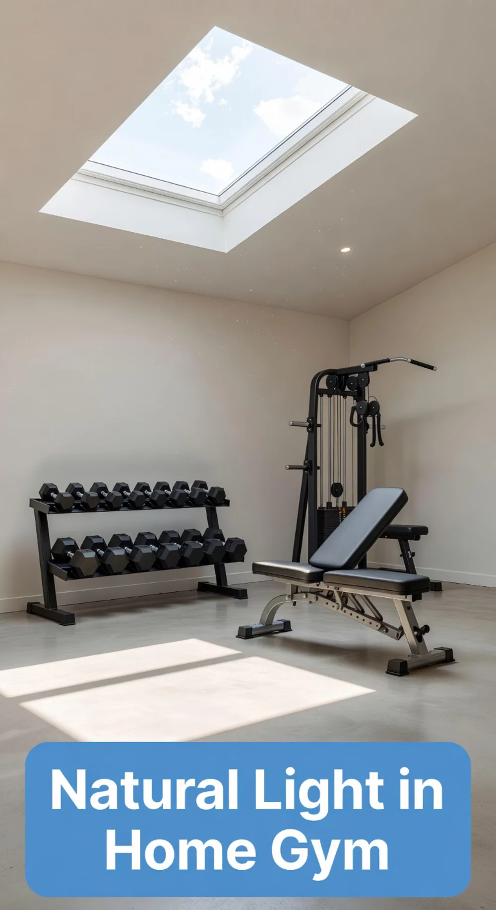 Home Gym Skylight or Sun Tunnel That Brings Natural Light into a Dark Room